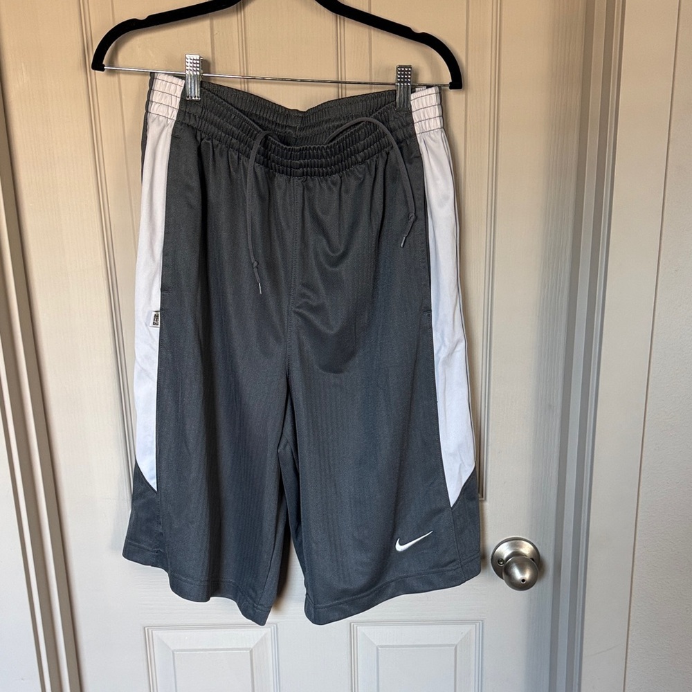 Nike Men's Athletic Shorts in Dark Gray and White